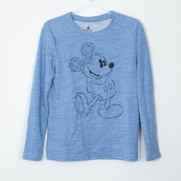Disney Parks Mickey Mouse Heathered Blue Crewneck Sweatshirt Womens Size Small - Picture 1 of 6